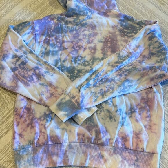 Katie J NYC Girls Blue & Purple Tie Dye Hooded Sweatshirt - Size M - Picture 6 of 6
